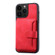 iPhone 15 Pro Skin Feel Dream RFID Anti-theft PU Card Bag Phone Case - Red