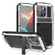 iPhone 15 Pro R-JUST Shockproof Life Waterproof Dust-proof Metal + Silicone Phone Case with Holder - Silver