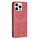 iPhone 15 Pro Rhombus Texture Magnetic Leather Phone Case - Red