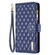 iPhone 15 Pro Diamond Lattice Zipper Wallet Leather Flip Phone Case - Blue