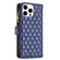 iPhone 15 Pro Diamond Lattice Zipper Wallet Leather Flip Phone Case - Blue