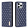iPhone 15 Pro Diamond Lattice Magnetic Leather Flip Phone Case - Blue