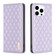 iPhone 15 Pro Diamond Lattice Magnetic Leather Flip Phone Case - Purple