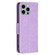 iPhone 15 Pro Max Embossing Two Butterflies Pattern Leather Phone Case - Purple