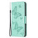 iPhone 15 Pro Embossing Two Butterflies Pattern Leather Phone Case - Green