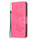 iPhone 15 Pro Max Embossing Two Butterflies Pattern Leather Phone Case - Rose Red