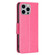 iPhone 15 Pro Max Embossing Two Butterflies Pattern Leather Phone Case - Rose Red