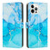 iPhone 15 Pro Painted Marble Pattern Leather Phone Case - Blue Green