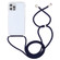 iPhone 15 Pro Transparent Acrylic Airbag Shockproof Phone Protective Case with Lanyard - Navy Blue