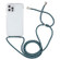 iPhone 15 Pro Transparent Acrylic Airbag Shockproof Phone Protective Case with Lanyard - Green White Blue