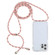 iPhone 15 Pro Transparent Acrylic Airbag Shockproof Phone Protective Case with Lanyard - Pink Apricot Coffee