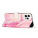 iPhone 15 Pro Painted Marble Pattern Leather Phone Case - Rose Gold