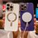 iPhone 15 Pro Magsafe Plating TPU Phone Case with Lens Film - White