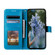 iPhone 15 Pro Totem Flower Embossed Leather Phone Case - Blue