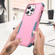 iPhone 15 Pro Commuter Shockproof TPU + PC Phone Case - Pink+Grey Green