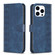 iPhone 15 Pro Plaid Embossed Leather Phone Case - Blue