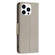 iPhone 15 Pro Litchi Texture Pure Color Flip Leather Phone Case - Grey