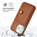iPhone 15 Pro Shockproof Leather Phone Case with Card Holder - Brown