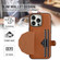 iPhone 15 Pro Shockproof Leather Phone Case with Card Holder - Brown