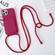 iPhone 15 Pro Crossbody Lanyard Elastic Silicone Card Holder Phone Case - Wine Red