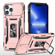 iPhone 15 Pro Armor PC + TPU Camera Shield Phone Case - Rose Gold