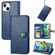 iPhone 15 Pro Retro Solid Color Buckle Leather Phone Case - Blue