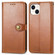 iPhone 15 Pro Retro Solid Color Buckle Leather Phone Case - Brown