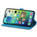 iPhone 15 Pro Mandala Flower Embossed Leather Phone Case - Blue