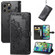 iPhone 15 Pro Mandala Flower Embossed Leather Phone Case - Black