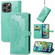 iPhone 15 Pro Mandala Flower Embossed Leather Phone Case - Green