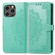 iPhone 15 Pro Mandala Flower Embossed Leather Phone Case - Green