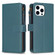 iPhone 15 Pro 9 Card Slots Zipper Wallet Leather Flip Phone Case - Green