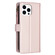 iPhone 15 Pro 9 Card Slots Zipper Wallet Leather Flip Phone Case - Rose Gold