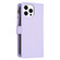 iPhone 15 Pro 9 Card Slots Zipper Wallet Leather Flip Phone Case - Light Purple