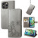 iPhone 15 Pro Four-leaf Clasp Embossed Buckle Leather Phone Case - Gray