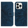 iPhone 15 Pro Skin Feel Sun Flower Embossed Flip Leather Phone Case with Lanyard - Inky Blue