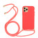 iPhone 15 Pro Wheat Straw Material + TPU Phone Case with Lanyard - Red