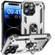 iPhone 15 Pro Shockproof TPU + PC Phone Case with Holder - Silver