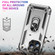 iPhone 15 Pro Shockproof TPU + PC Phone Case with Holder - Silver