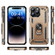 iPhone 15 Pro Shockproof TPU + PC Phone Case with Holder - Gold