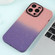 iPhone 15 Pro Gradient Starry Silicone Phone Case with Lens Film - Pink Purple