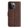 iPhone 15 Pro Dual-side Magnetic Buckle Horizontal Flip Leather Phone Case - Brown