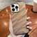 iPhone 15 Pro Solid Color Wave Texture TPU Phone Case - Brown