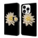 iPhone 15 Pro Crystal 3D Shockproof Protective Leather Phone Case - White Flower