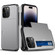 iPhone 15 Pro Shockproof Armor Phone Case with Slide Card Slot - Grey