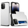 iPhone 15 Pro Shockproof Armor Phone Case with Slide Card Slot - White