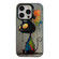 iPhone 15 Pro Animal Pattern Oil Painting Series PC + TPU Phone Case - Black Cat