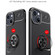 iPhone 15 Metal Ring Holder TPU Phone Case - Black+Red