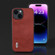 iPhone 15 ABEEL Dual Color Cowhide Texture PU Phone Case - Red