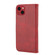 iPhone 15 Embossed Happy Cat Pattern Flip Leather Phone Case - Red